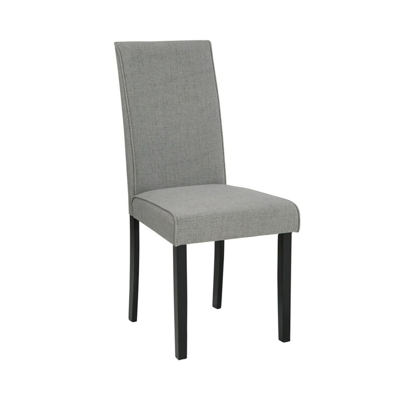 Ora 18 Inch Dining Side Chair, Set of 2, Modern Spindle Backrest, Gray - Benzara