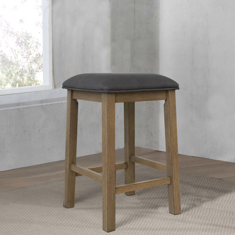 Saunders 25.5 in. Desert Brown Backless Bar Stool with Fabric Padded Seats (Set of 2)
