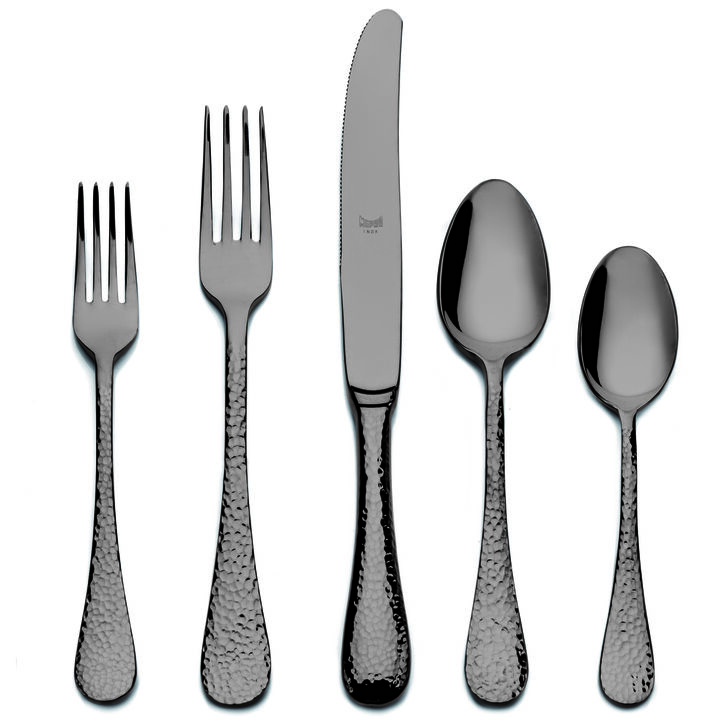 Epoque 5 Piece Flatware Set in Black Gold