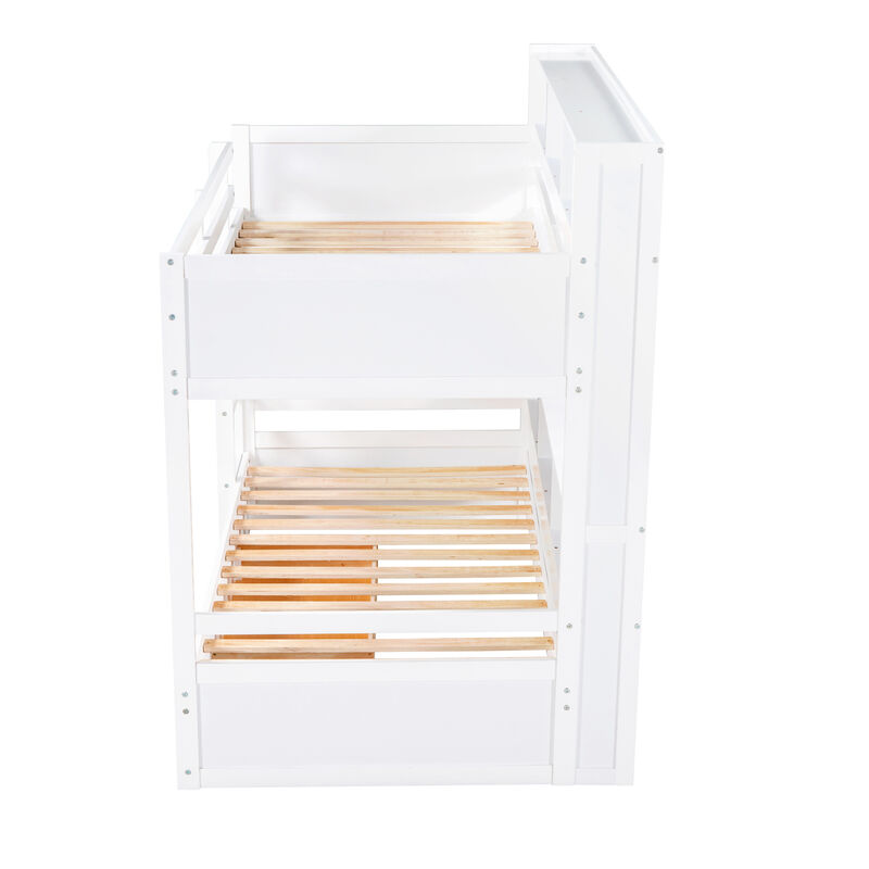 Merax Modern Bunk Bed with Built-in Shelves