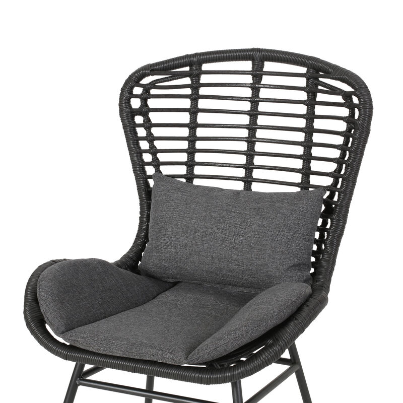 Merax 2 Pieces Outdoor Rattan Patio Chairs Set