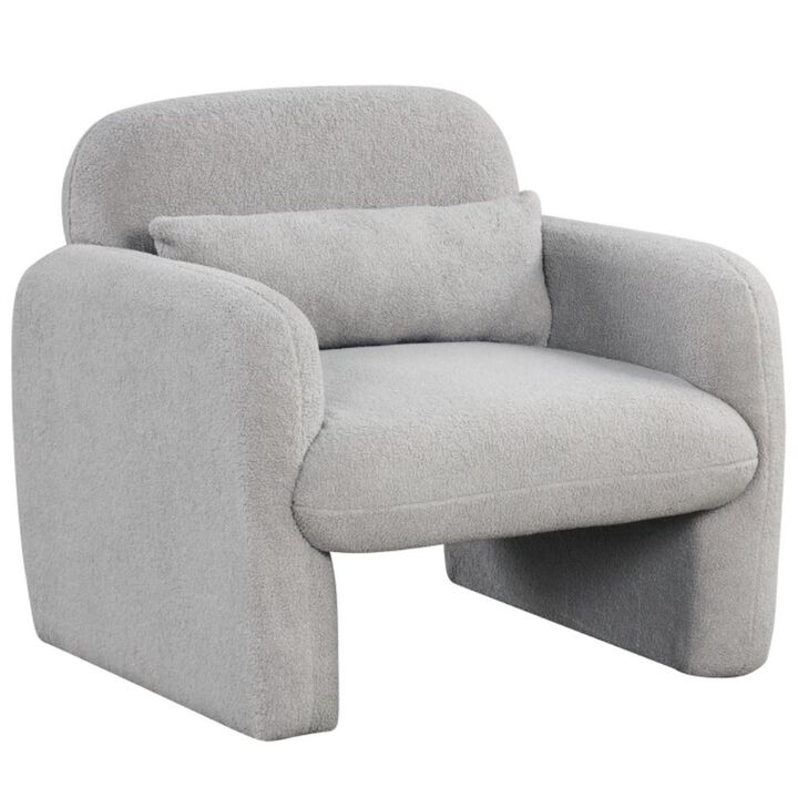 Hivvago Modern Accent Chair with Waist Pillow and Armrests for Living Room Bedroom