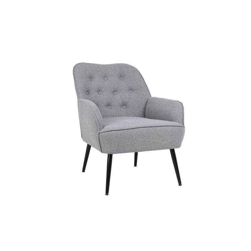 Modern Mid Century Chair velvet Sherpa Armchair for Living Room Bedroom Office Easy Assemble(Light Grey)