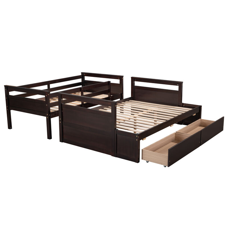 Merax Convertible Bunk Bed with 2 Storage Drawers