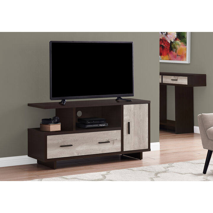 Monarch Specialties I 2805 Tv Stand, 48 Inch, Console, Media Entertainment Center, Storage Cabinet, Drawers, Living Room, Bedroom, Laminate, Brown, Contemporary, Modern