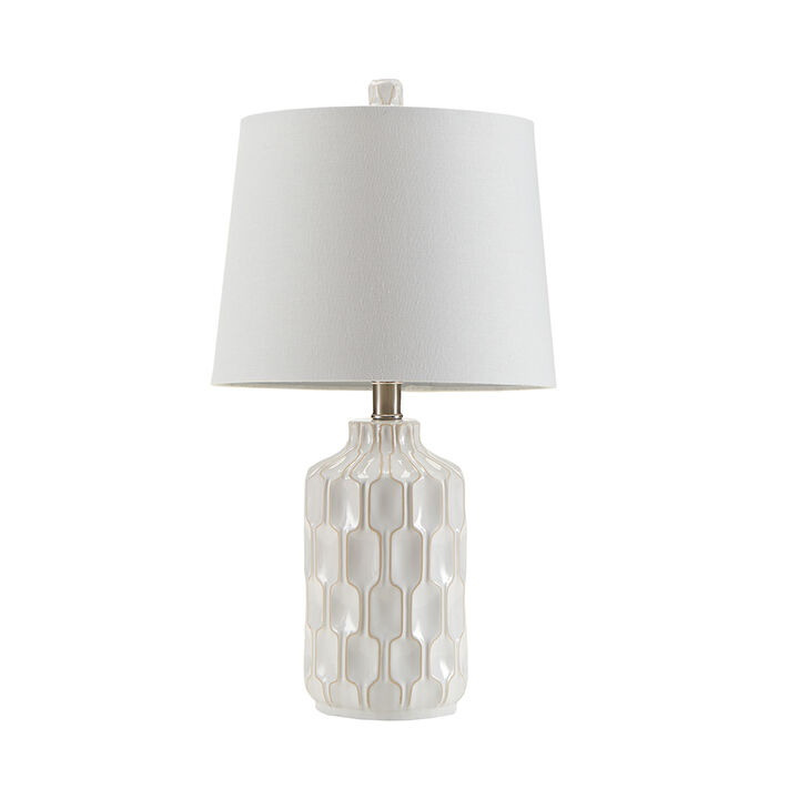 Gracie Mills Siena Ceramic Table Lamp with Contoured Ivory Base