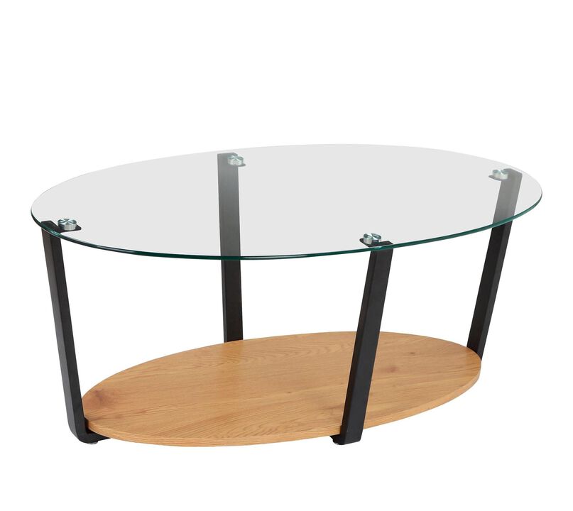 Nessa Oval Coffee Table with Glass Top