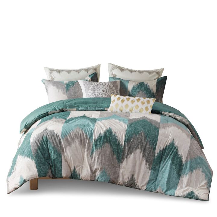 Gracie Mills Heise Ikat Chevron Comforter Set