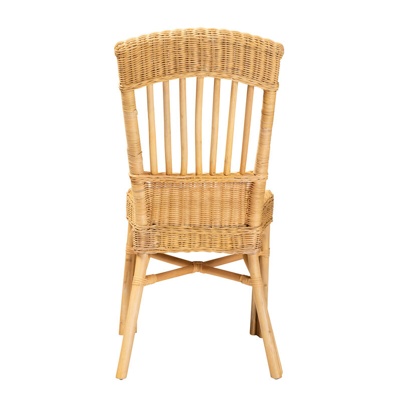 bali & pari Barito Modern Bohemian Natural Brown Rattan Dining Chair