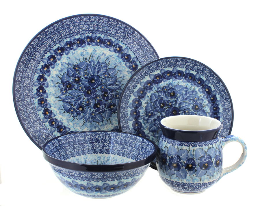 Blue Rose Polish Pottery Olympia 4 Piece Place Setting - Service for 1