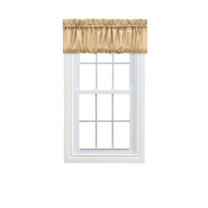 Ellis Stacey Solid Color Window 1.5" Rod Pocket High Quality Fabric Balloon Valance 60"x15" Almond