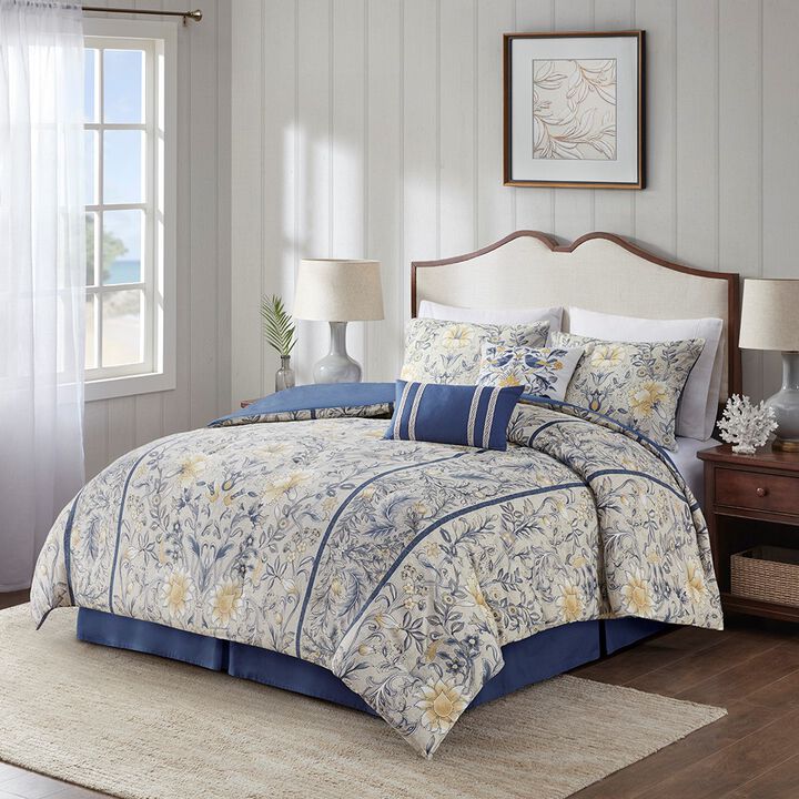 Gracie Mills Marlon 6-Piece Botanical Cotton Comforter Set