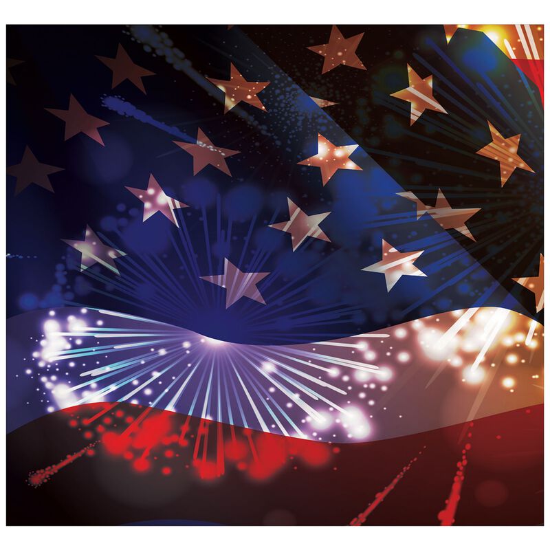 7' x 8' Blue and Red Patriotic Split Car Garage Door Banner