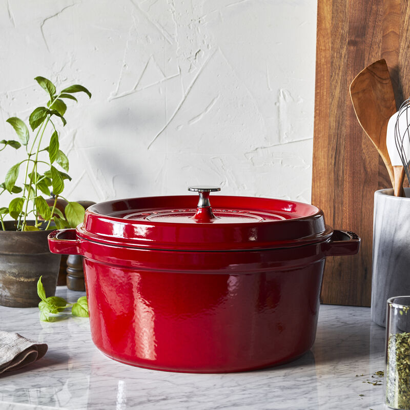 Staub Cast Iron 7-qt Round Cocotte - Basil