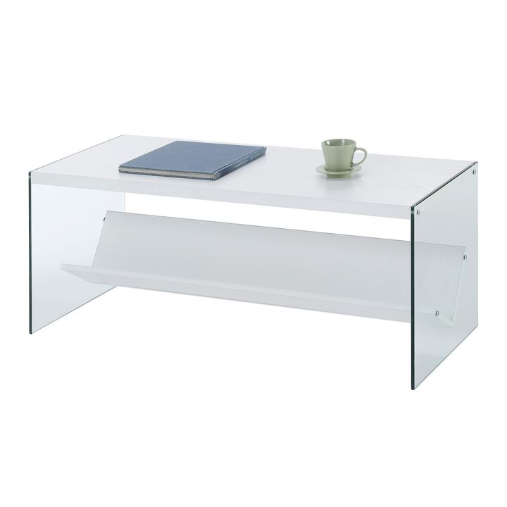 SoHo Glass Coffee Table with Shelf