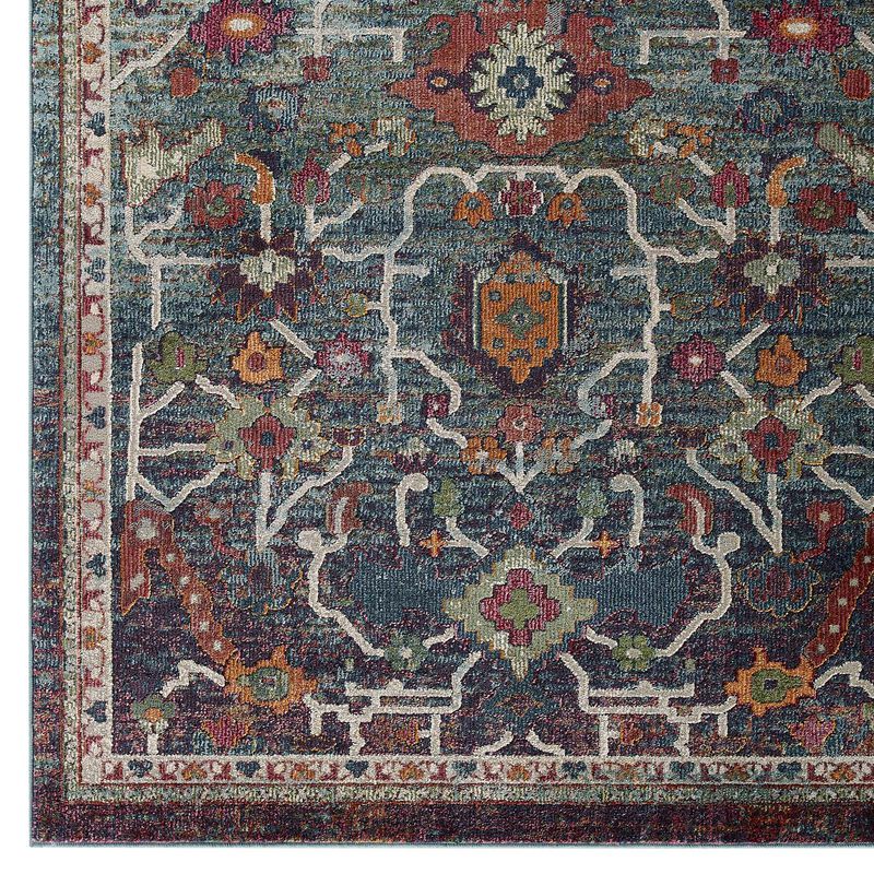 Tribute Every Distressed Vintage Floral 8x10 Area Rug - Multicolored