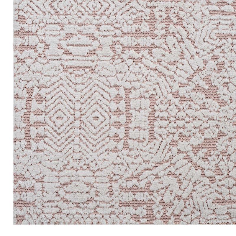 Javiera Contemporary Moroccan 8x10 Area Rug - Ivory and Cameo Rose
