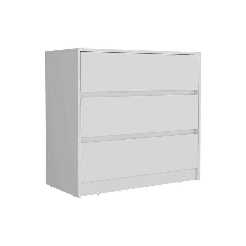 Austin Three Drawer Dresser, Pull Out Mechanism-White