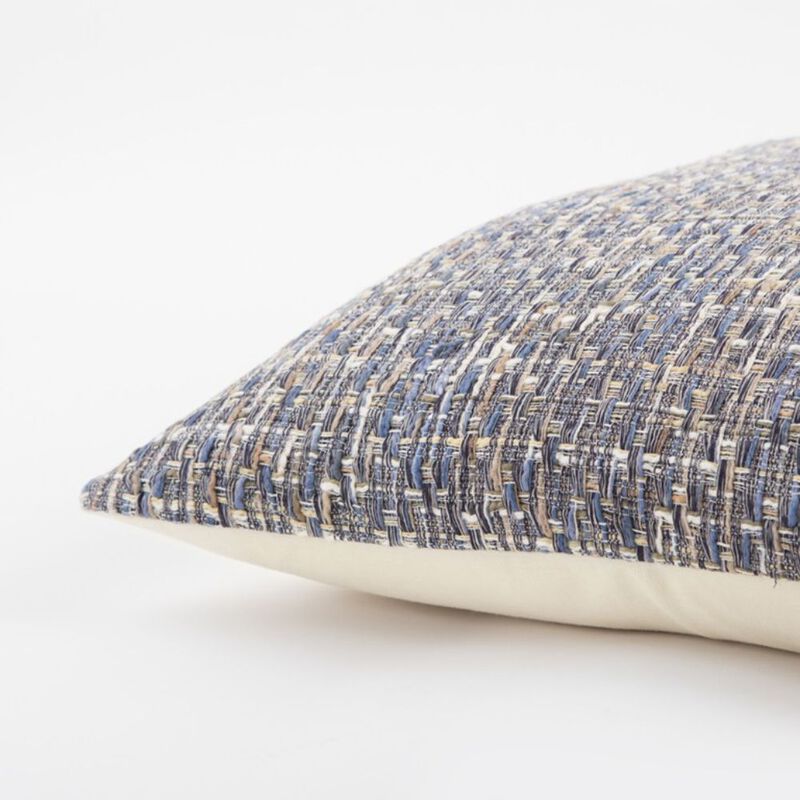 Homezia Blue Gray Metallic Nubby Textured Throw Pillow