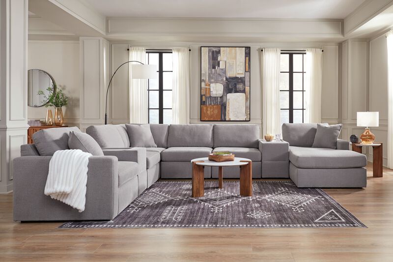 Modmax Granite 8-Piece Sectional with Chaise and Storage Consoles