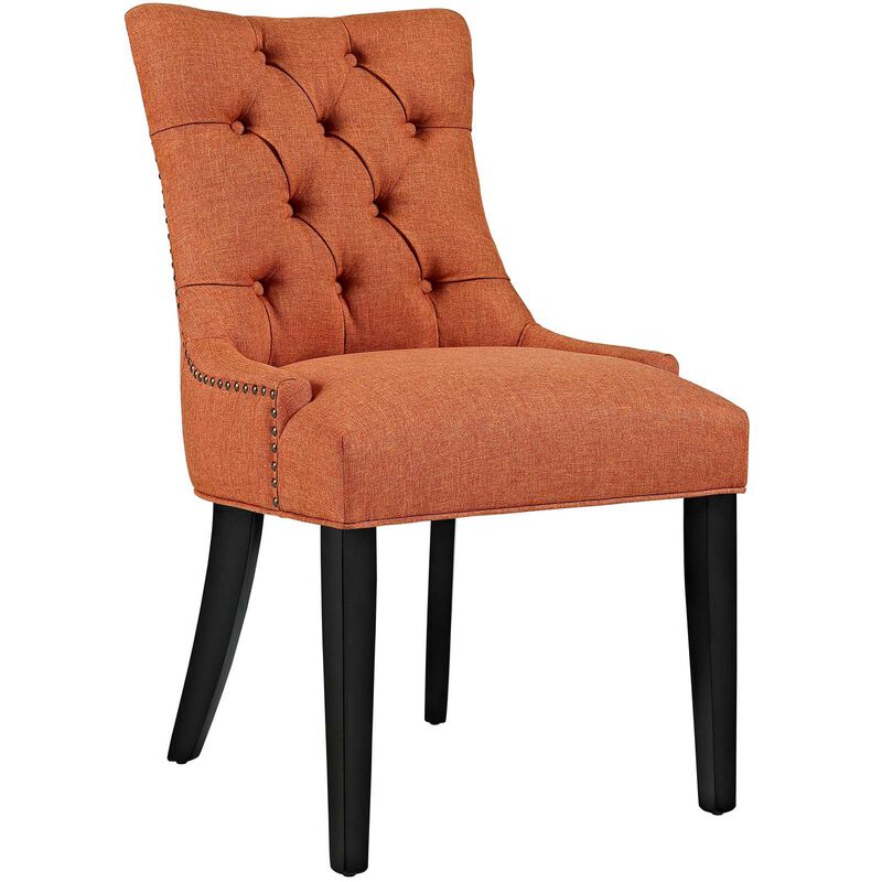 Regent Fabric Dining Chair, Orange-Benzara