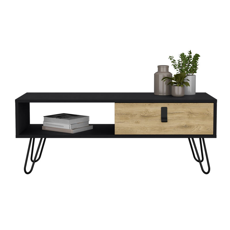 Coffee Table Magness, Living Room, Black / Macadamia