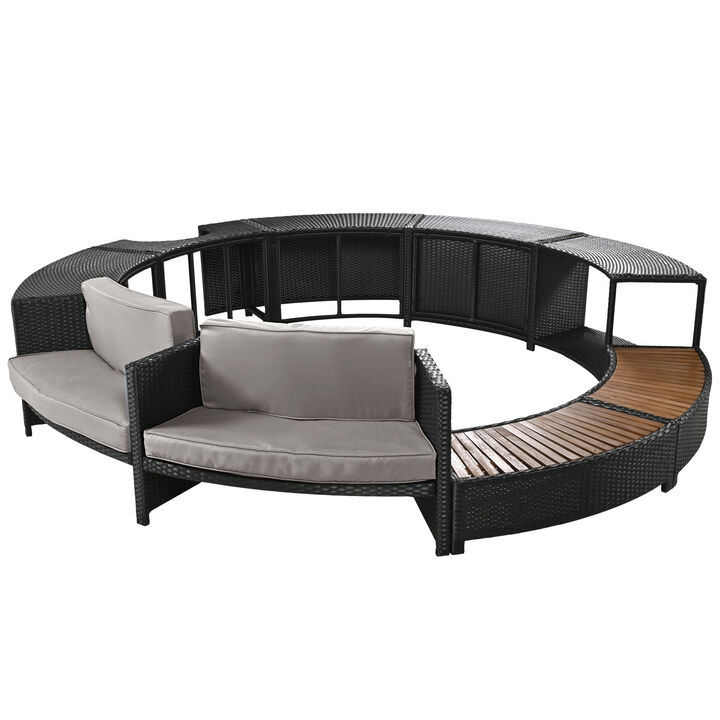 Merax Spa Frame Patio Rattan Sofa Set