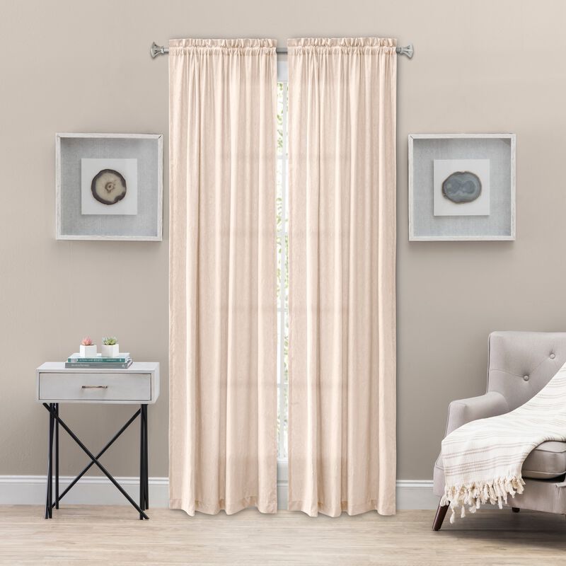 Ellis Curtain Portland Crushed Taffeta Rod Pocket Tailored Panel - 48x63", Natural