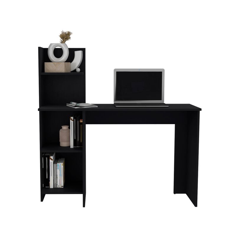 Vilna 120 Writing Desk , Four Shelves -Black