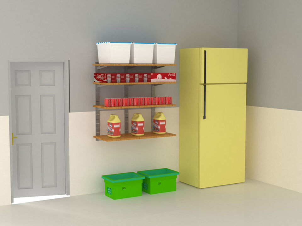 Stirdy Garage / Laundry Room / Pantry Shelving System 91" High with 4 Shelves 48" Length 20"- 22" Width | 2 Sections- Shelves Sold Separately