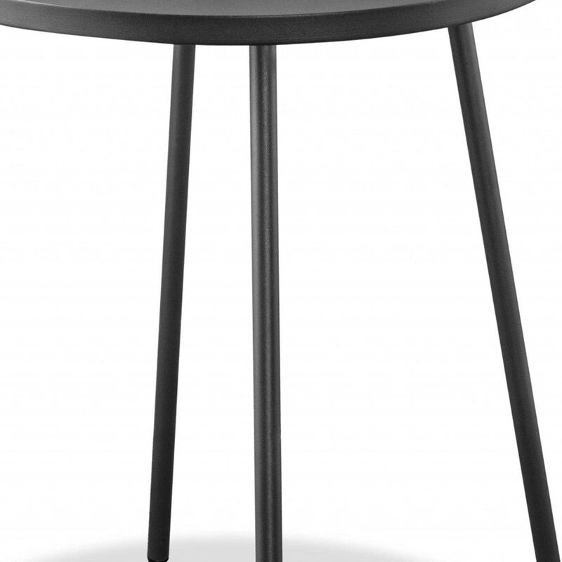 Homezia Gray Round Steel End Or Side Table
