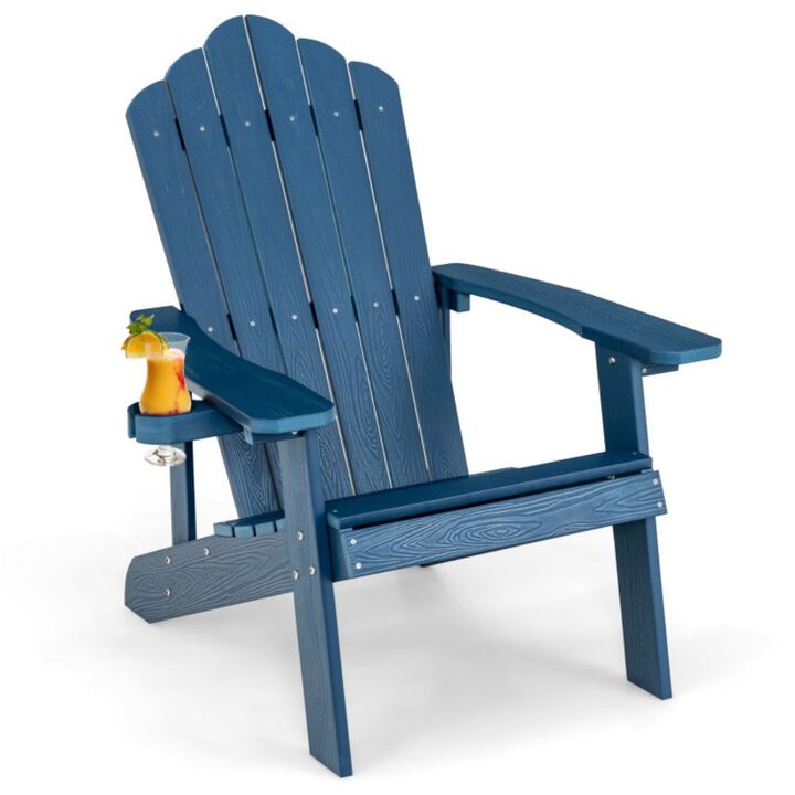 Hivago Weather Resistant HIPS Outdoor Adirondack Chair with Cup Holder