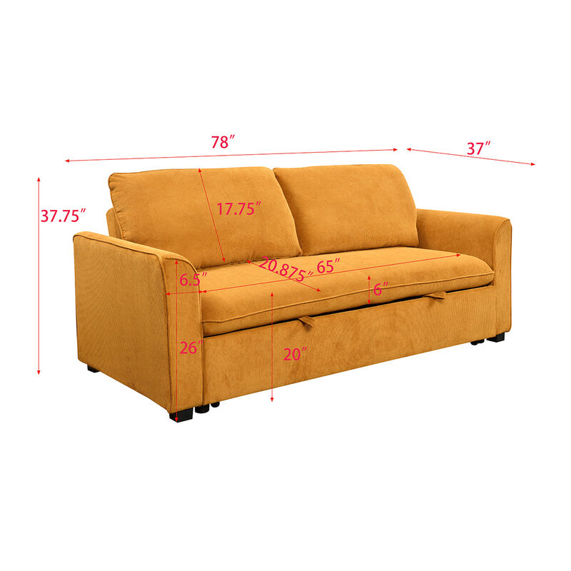 MONDAWE Mondern 3 in 1 Convertible Sleeper Sofa Bed with Reclining Backrest,Small Love Seat Lounge Sofa with Pullout Bed