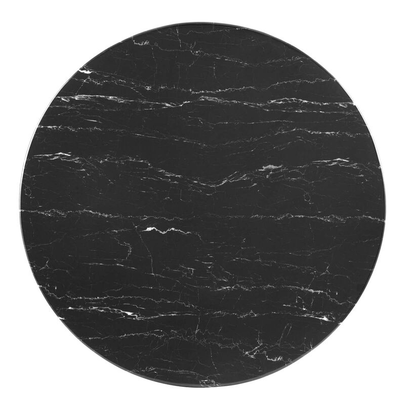 Modway - Zinque 28" Artificial Marble Dining Table Gold Black