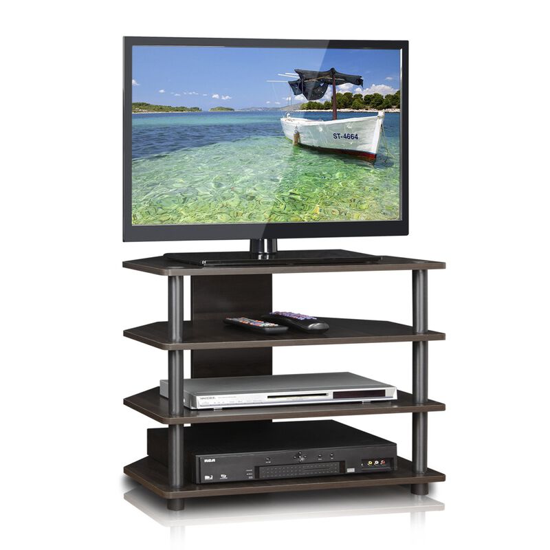 Furinno Furinno 15093CC/BK Turn-N-Tube Easy Assembly 3-Tier Petite TV Stand, Espresso