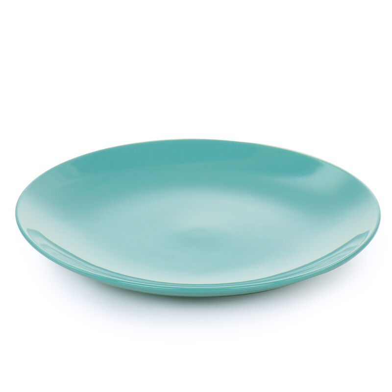 Gibson Home Mercer 12 Piece Round Stoneware Dinnerware Set in Teal Green