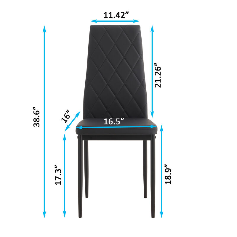 Hivvago 4 pcs Simple Modern Kitchen Dining Chairs with High Density Sponge and Metal Legs