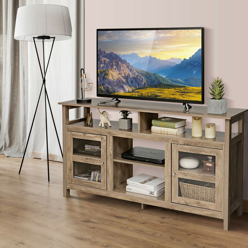 58 Inch TV Stand Entertainment Console Center with 2 Cabinets