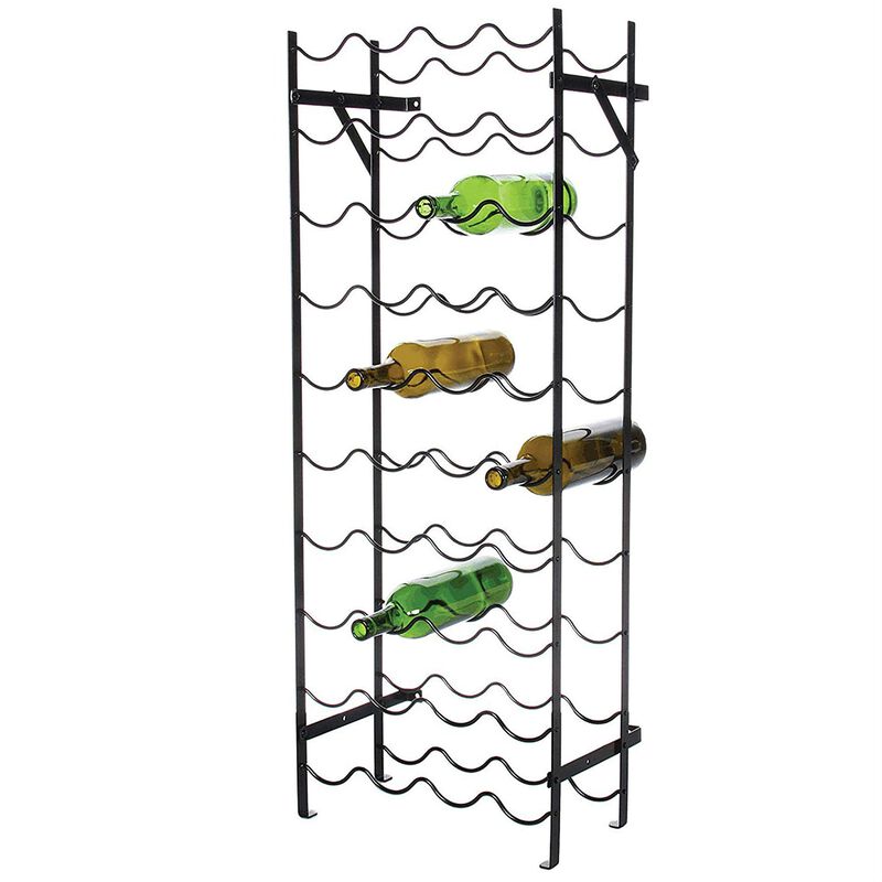 Hivvago Black Metal 40 Bottle Wine Rack with Wall Anchors