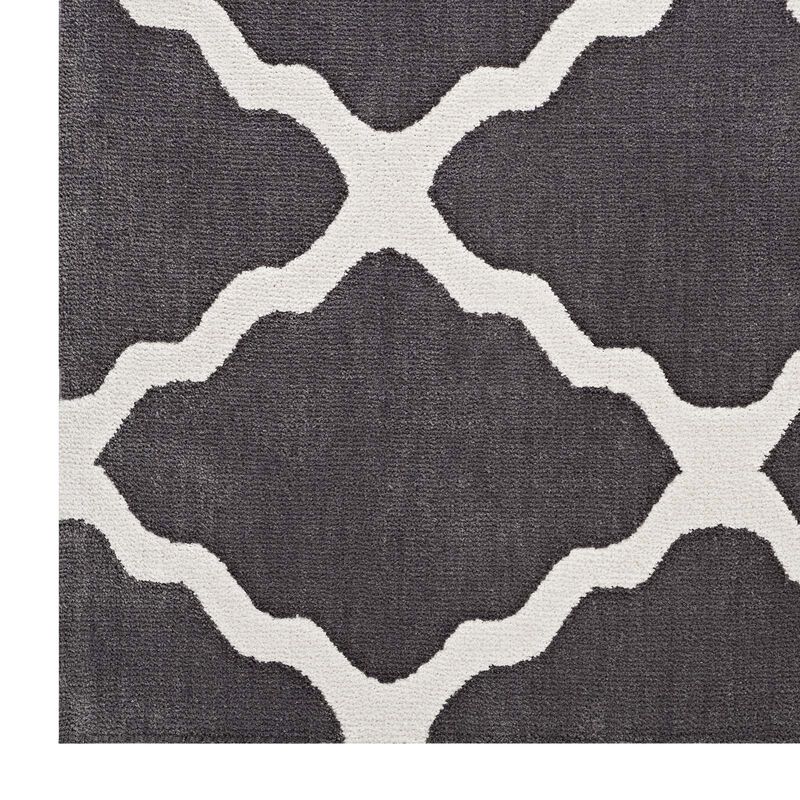 Marja Moroccan Trellis 5x8 Area Rug - Charcoal and Ivory