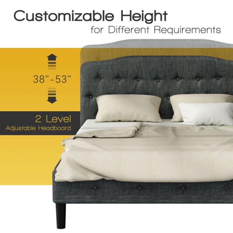 Queen Upholstered Headboard with Adjustable Heights