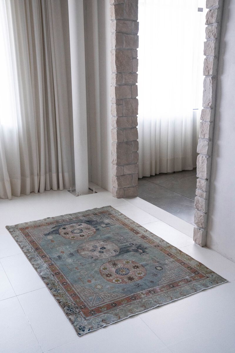 District Loom Vintage Khotan scatter rug-Pryor