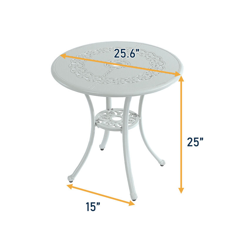 MONDAWE 3-Piece All-Weather Cast Aluminum Dining Bistro Set - Durable & Elegant