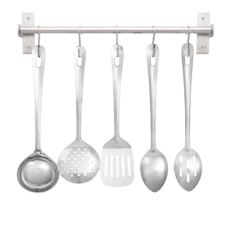 Premium Stainless Steel Supreme Hammered Kitchen Utensils - 5 Piece Set