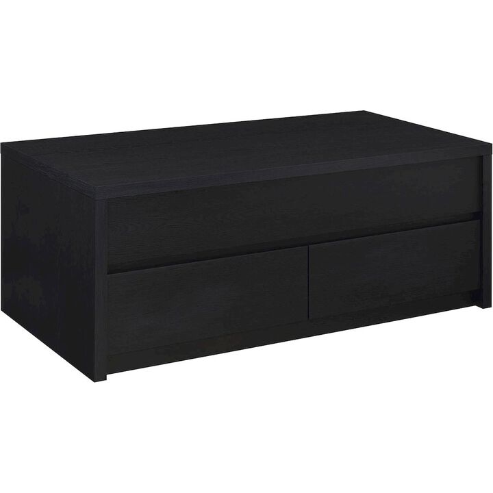 Coaster Knapp Lift Top Cocktail Coffee Table with Dual Drawers Black
