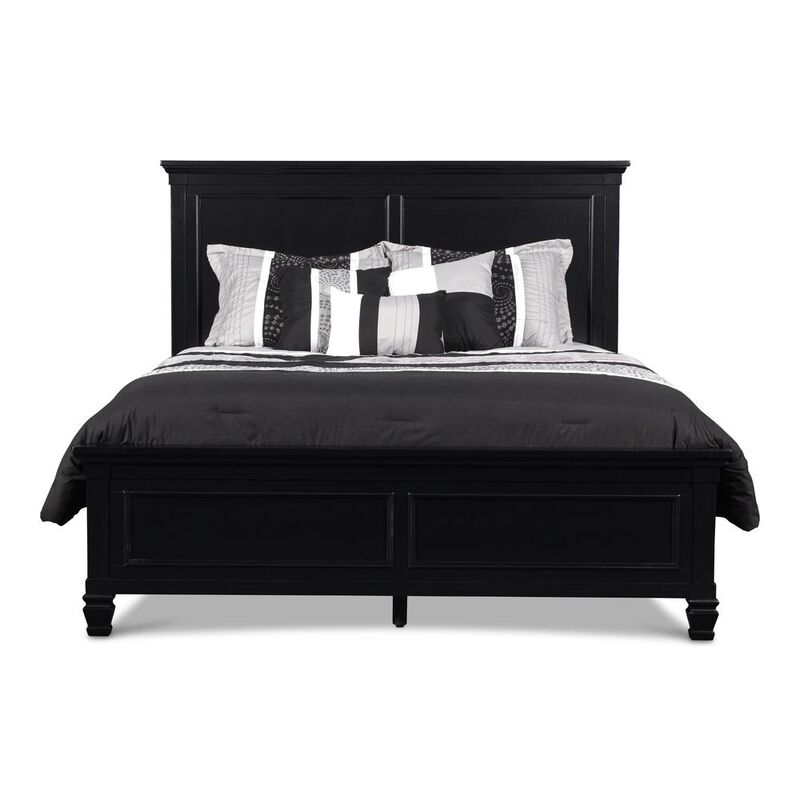 New Classic Furniture Furniture Tamarack Solid Wood King Panel Bed in Black