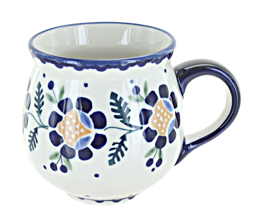 Blue Rose Polish Pottery Blue Daisy Bubble Mug