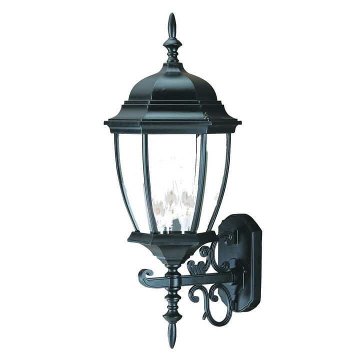 Homezia Matte Black Ornamental Lantern Wall Light