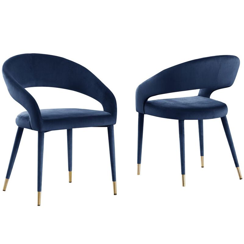 Jacques Velvet Navy Dining Chairs (Set of 2)