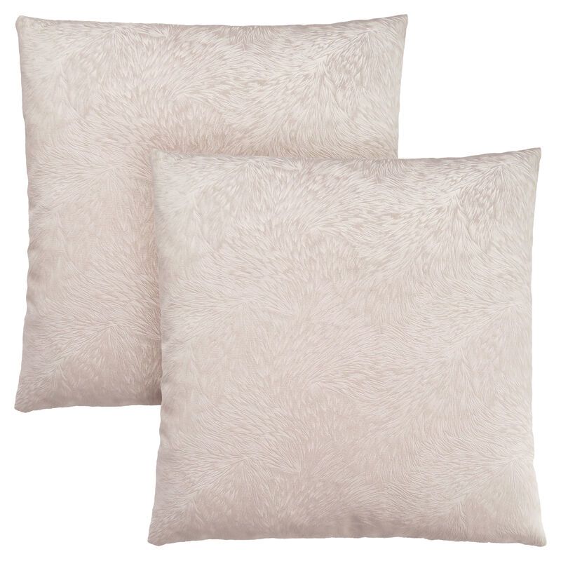 Monarch Specialties I 9319 Pillows, Set Of 2, 18 X 18 Square, Insert Included, Decorative Throw, Accent, Sofa, Couch, Bedroom, Polyester, Hypoallergenic, Beige, Modern